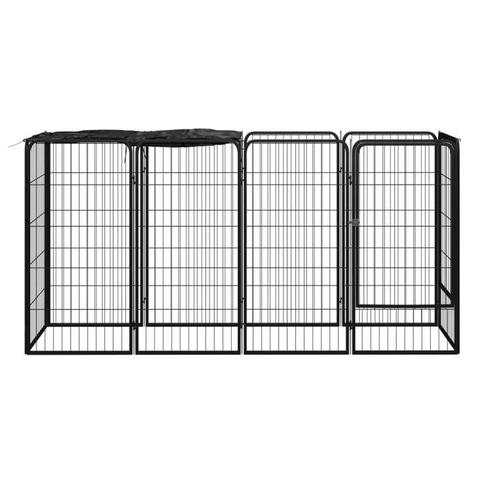VidaXL Dog Playpen 10 Panels Black 50x100cm Powder-Coated Steel 3115948