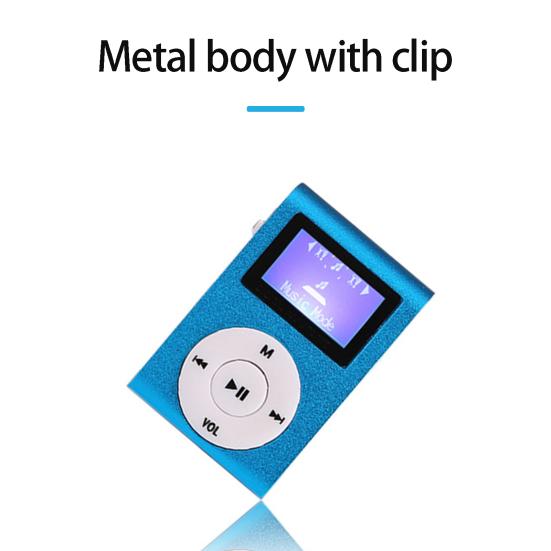 Mini MP3-Player Unterstützt TF-Karte LCD-Bildschirm Mini-Clip Laufen Entspannen Sport
