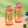 Bottiglia d'acqua per bambini da 600 ml con cannuccia, borraccia portatile anti-caduta per studenti con cartone animato di animali, bollitore per bevande per bambini piccoli
