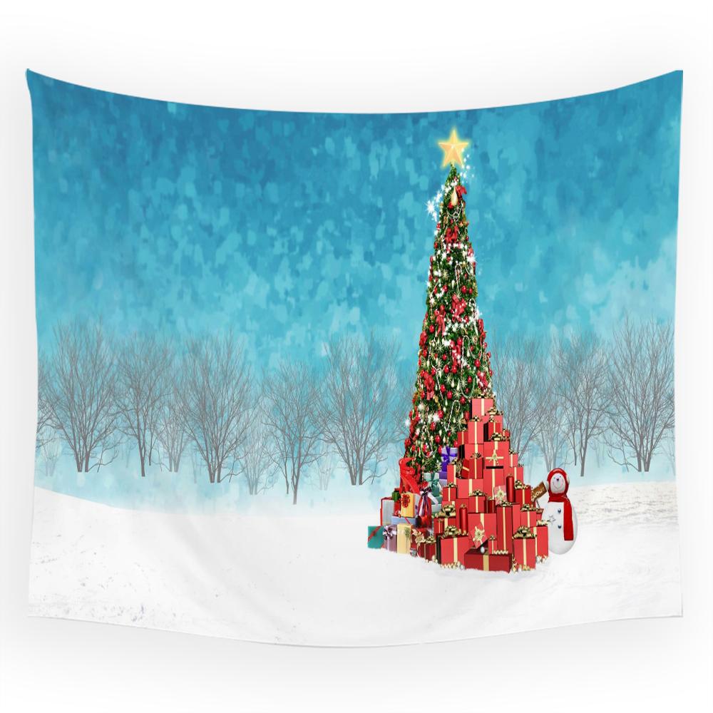 Cartoon Santa Claus Christmas Decoration Printing Pattern Tapestry Home Bedroom Living Room Wall Decoration Tapestry