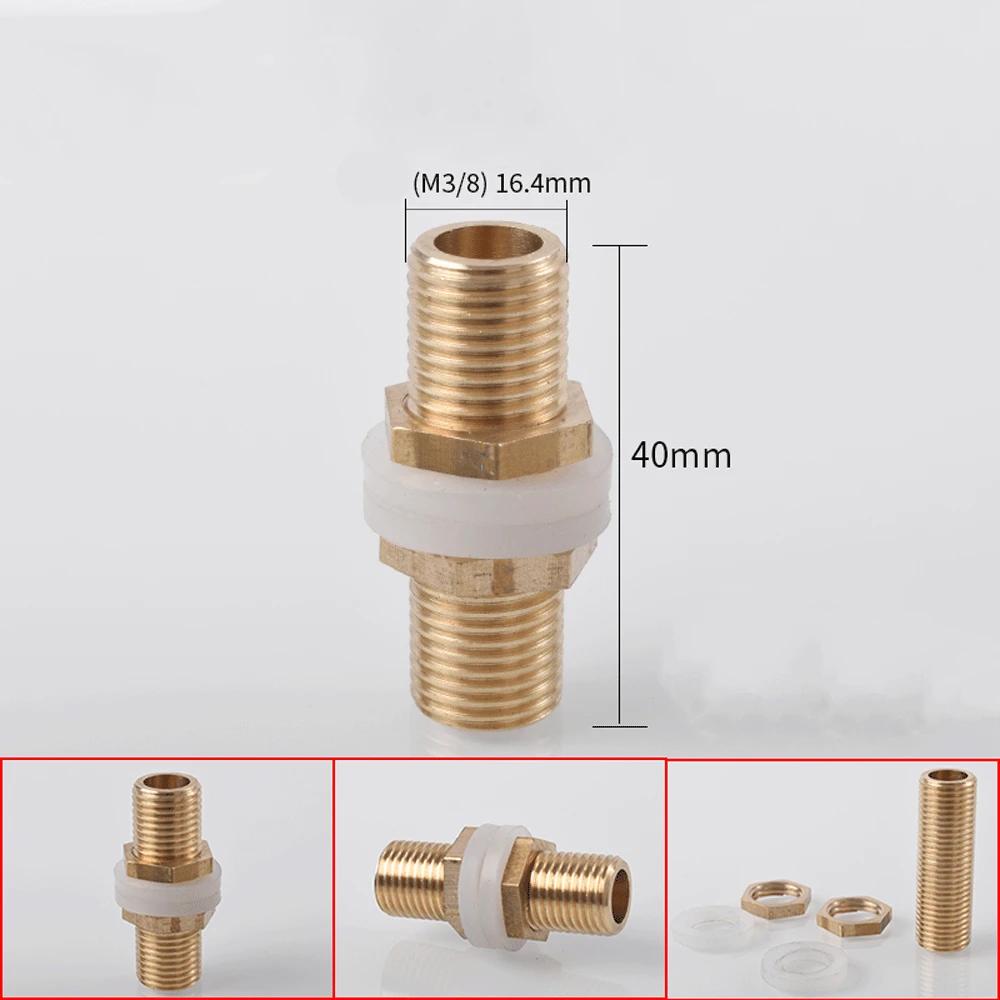 1/8" 1/4" 3/8" 1/2" 3/4" BSPP Male Full Thread Barrel Nipple Bulkhead Brass Connector Water Tank Fitting