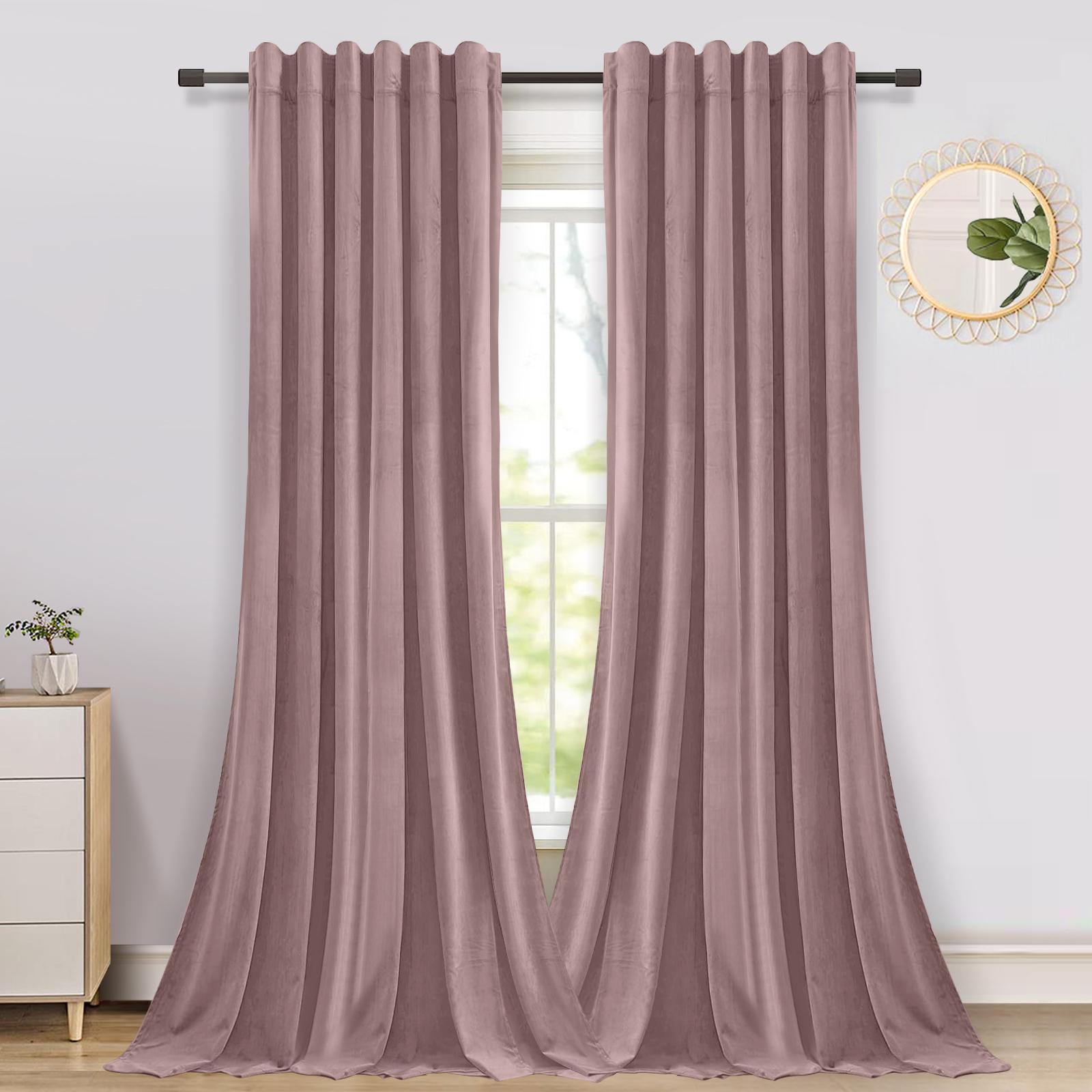 

Роскошные бархатные плотные шторы, затемняющие плотные оконные шторы, прочные термоизоляционные легкие теплоизоляционные шторы для гостиной W132xH213cm