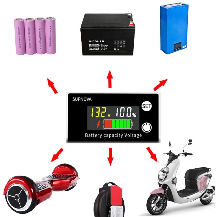 Digital Battery Capacity Tester Battery Capacity Indicator Battery Meter E-bike