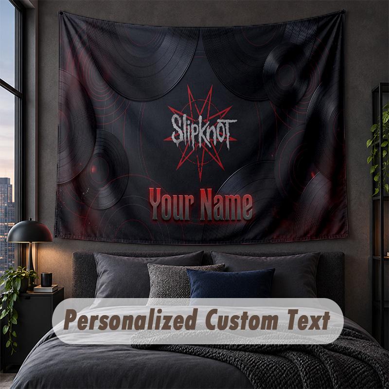 Arazzo Personalizzato con Nome Testo, Appeso Decorativo da Parete Slipknot, Arazzo Sfondo per Casa Camera da Letto