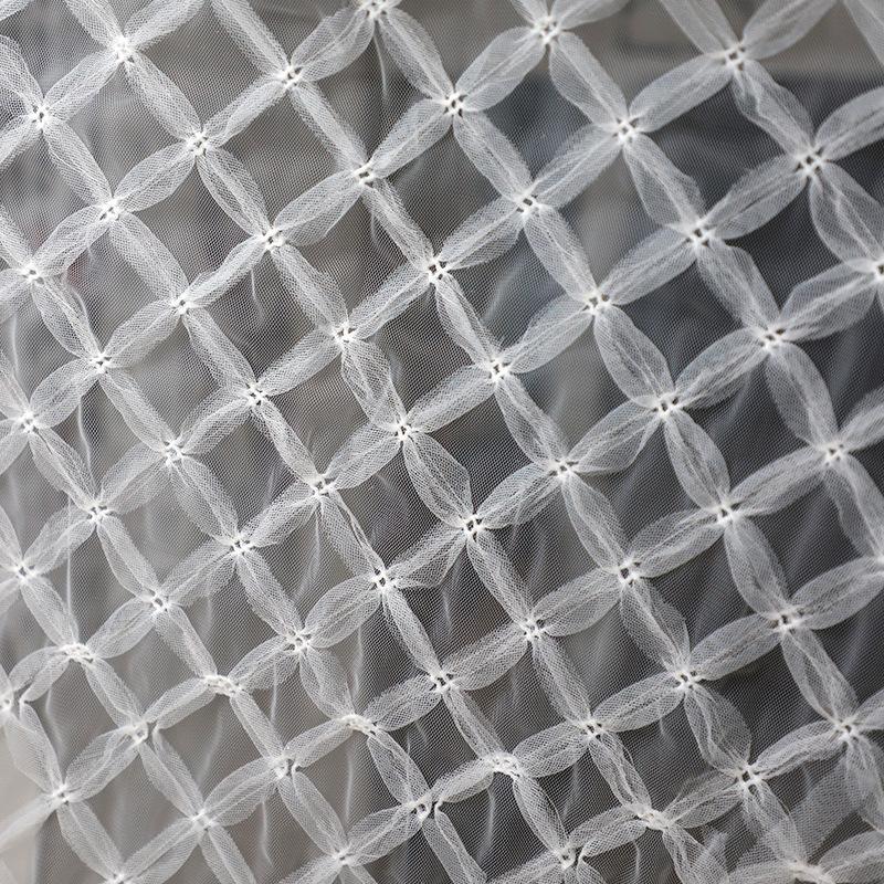 Square Lace Net Fabric Transparent Netting 3D Embroidery DIY Wedding Dress Formal Dress Stage Costume Accessories