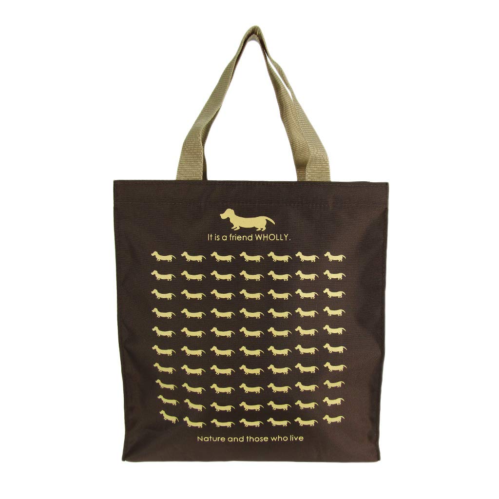 

WHOLLY Printed Small Square Tote Bag 3L12 Wally Eco Print Dog Bag, Lightweight, Cute, Popular, 3L12-01-063
