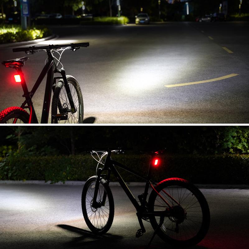 Rechargeable High-Beam Bike Light Set: Front Flashlight & Rear Taillight for Night Cycling