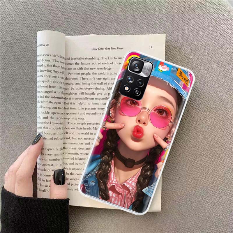 Youthful, Lively, Fashionable Girl Phone Case For Redmi Note 13 12 Pro Plus 14 15 Pro 5G 11 11T 11E 11S 10 Pro 10S 9 9S Cover Ce