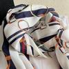 Used Imported large stole, long scarf, multicolor, belt pattern, large shawl, scarf, UV cut