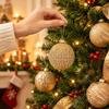 12-Piece Christmas Bauble Set, Soft-Texture Ball Decorations with Decorative Motifs and Top Rings for Holiday Tree Displays