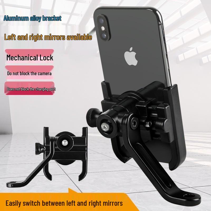 Aluminum Alloy Phone Holder for Bikes, Scooters, and Motorcycles