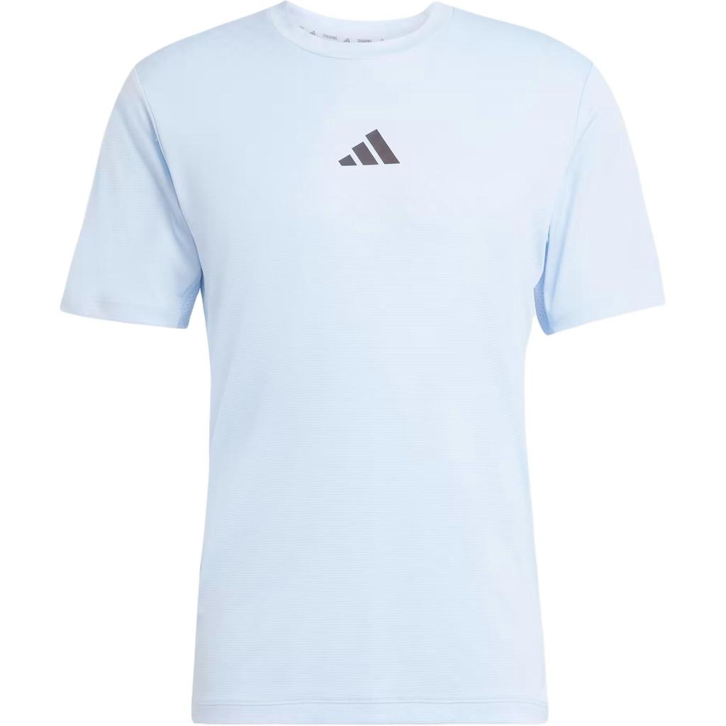 Adidas Slim Fit Crew Neck Short Sleeve T-Shirt Men Tops Blue JV9713