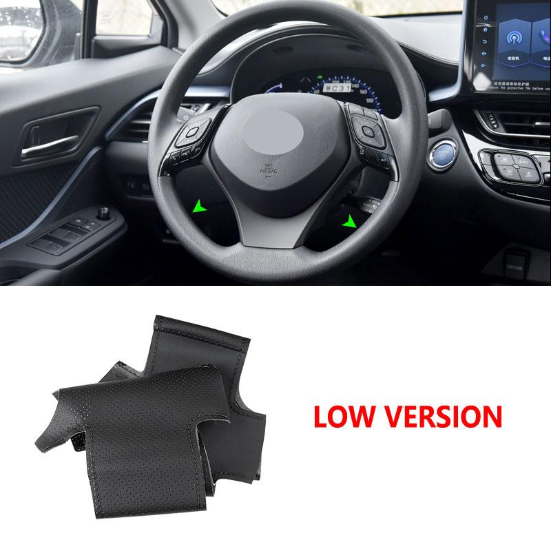 For Toyota Izoa 2018  C-HR CHR 2016 2017 2018  Hand-stitched Perforated Leather Car Interior Steering Wheel Cover Black