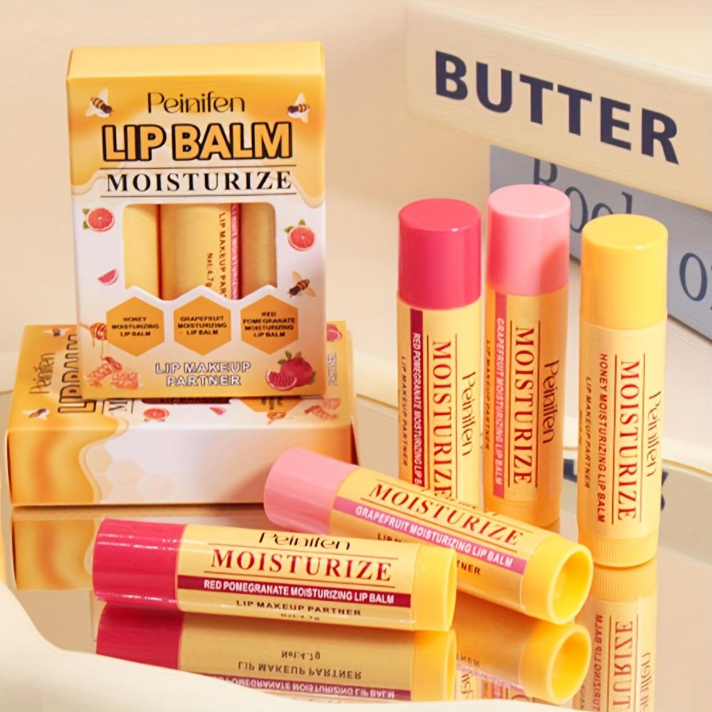 3pcs/set Vitamin E Lip Balm Honey Milk Jelly Fruit Flavor Lip Balm Set - Hydrating & Moisturizing, Base for Lips Makeup
