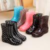 New Fashionable Women's Short Tube Medium Tube Rain Boots Waterproof and Non-slip Water Shoes Summer Rain Shoes Women's Water Boots