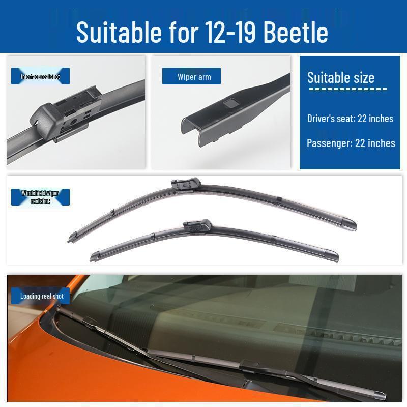 

Volkswagen Beetle Frameless Silent Front Wiper Blade with Original Rubber Strip
