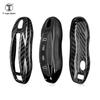 T-Carbon Carbon Fiber Car Key Case For Porsche New Energy Vechile Key Cover Fob Shell Interior Accessories