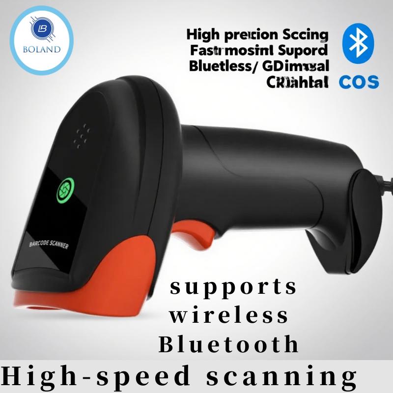 1D 2D Barcode Scanner Wireless Bluetooth Portable Handheld Gun QR/PDF417 Code Reader for Parcel Delivery Document Logistics Data