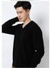 Cross2025 Men's V-Neck Knitwear: Autumn/Winter Loose Wool Pullover, Casual Business Solid Color, Long Sleeve