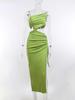 Women Evening Dresses Sexy Cutout Lace-up Dresses Club Party Festival Sleeveless Long Dresses