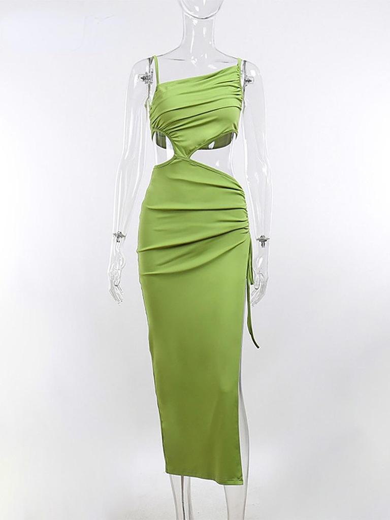 Women Evening Dresses Sexy Cutout Lace-up Dresses Club Party Festival Sleeveless Long Dresses