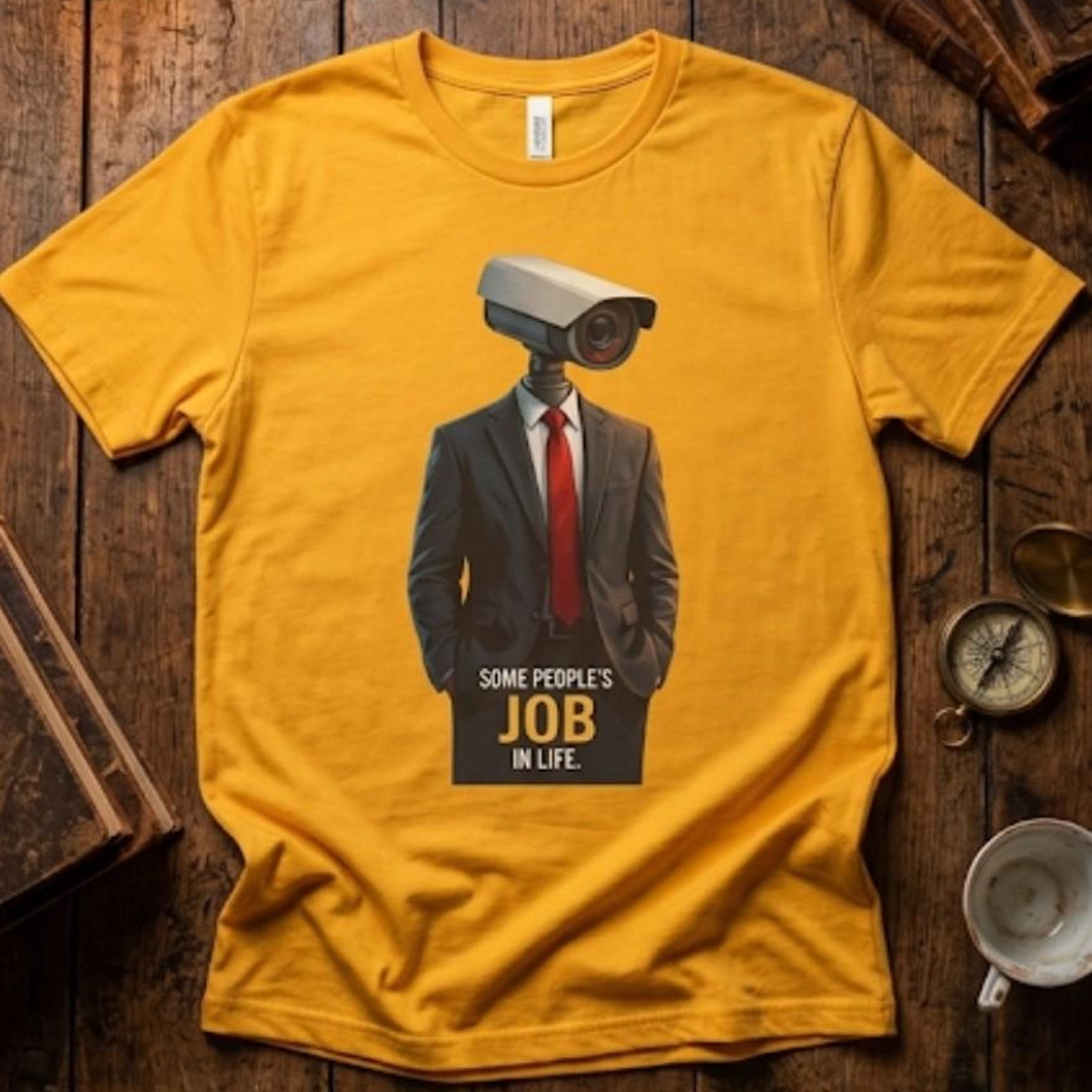 Surveillance Camera Tee, Sarcastic Job Humor, Funny Office Shirt, Orwellian Art, CCTV Security Gift, Cynical Graphic S