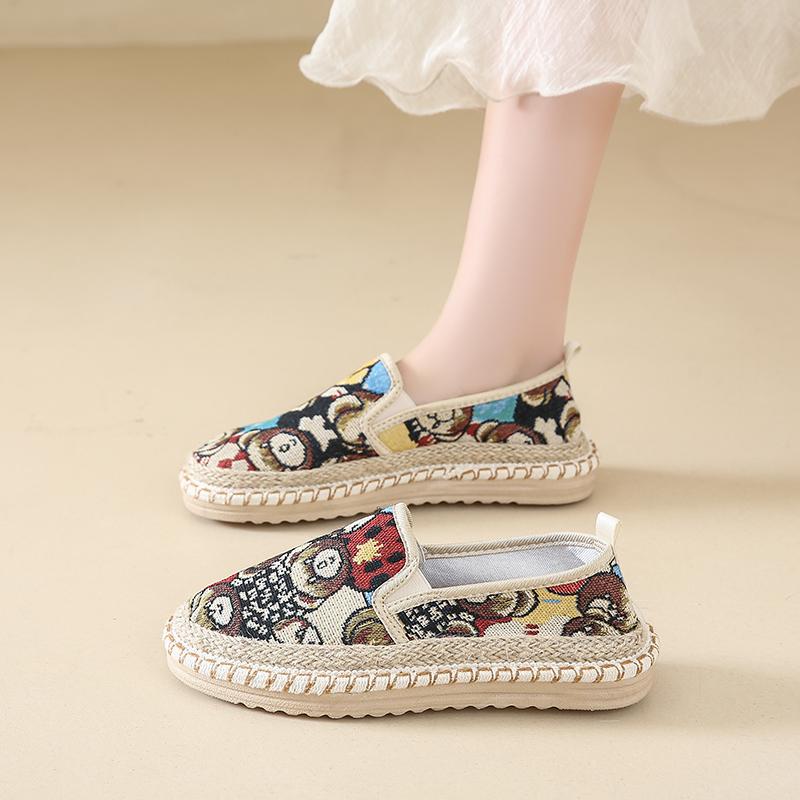 Fashion CRLAYDK Panda Printed Loafers for Women Slip On Espadrilles Casual Lightweight Summer Shoes Ladies Breathable Soft Flats