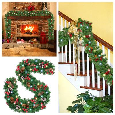 Christmas Decoration Rattan Colored Lights For Door Frame Porch Fireplace Decor