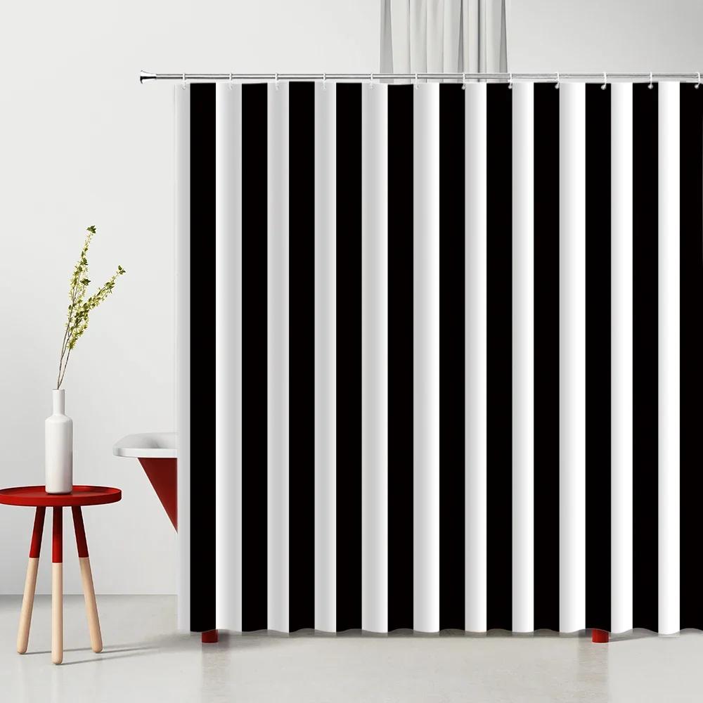 Nowoczesne Zasłony Prysznicowe z Geometrią 3D Zestaw Czerwony Pomarańczowy Szary Żółty Krata Tkanina Akcesoria Łazienkowe Czarne i Szare Zasłony Kąpielowe