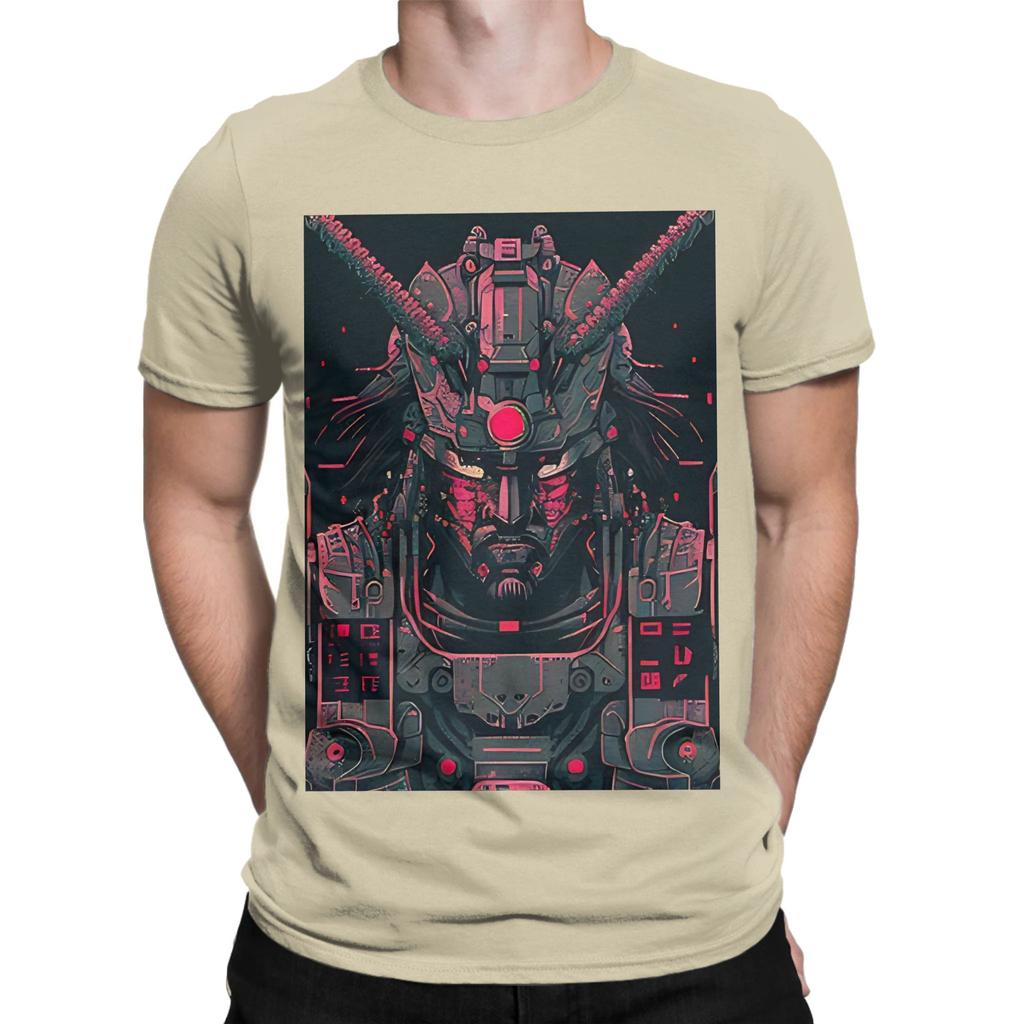 Cyber Samurai Punk Black Poster Novelty 100 Cotton TShirt Cyber Samurai Punk Tees Tops For Unisex