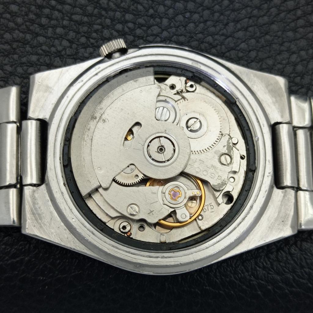 GENUINE VINTAGE SEIKO 5 AUTOMATIC 7009A JAPAN MENS BLACK DIAL WATCH A701594-5 R206b-a701594