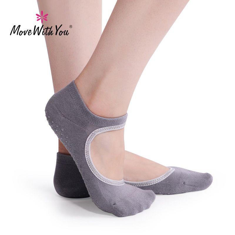 

Do as You like Yoga Socks Autumn and Winter Women s Professional Non-Slip Sports Socks Yoga Socks Backless Socks Gray