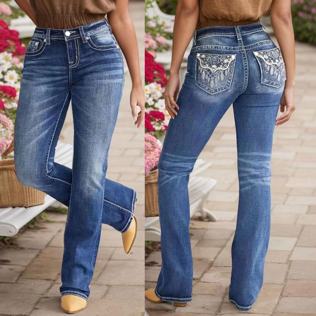 Women Baggy Mid Waist Jeans Wide Leg Loose Denim Pants Straight Leg Cropped Barrel Jeans