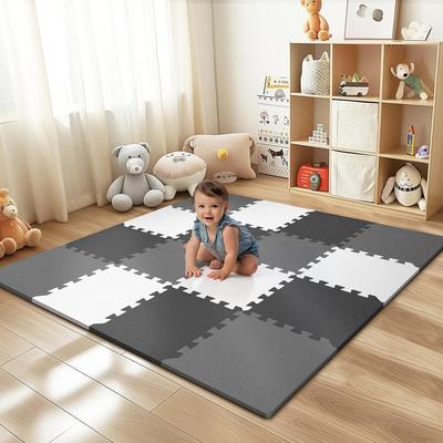 16 Pcs Baby Play Mat for Floor, EVA Foam Baby Play Mat with 0.6 Inch Thick Interlocking Carpet Tiles,Foam Floor Tiles for Babies