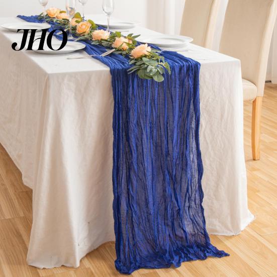 Tablecloth Decor Table Runner Rustic Soft Washable Party Decoration Non-Fading Hand-dyed Wedding Cloth