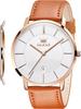 Men's Watch 40mm Slim Case Date Display 30m Water Resistant Leather-Style Band Business Casual Multi-Color Options Lightweight 35g Fashion Watch