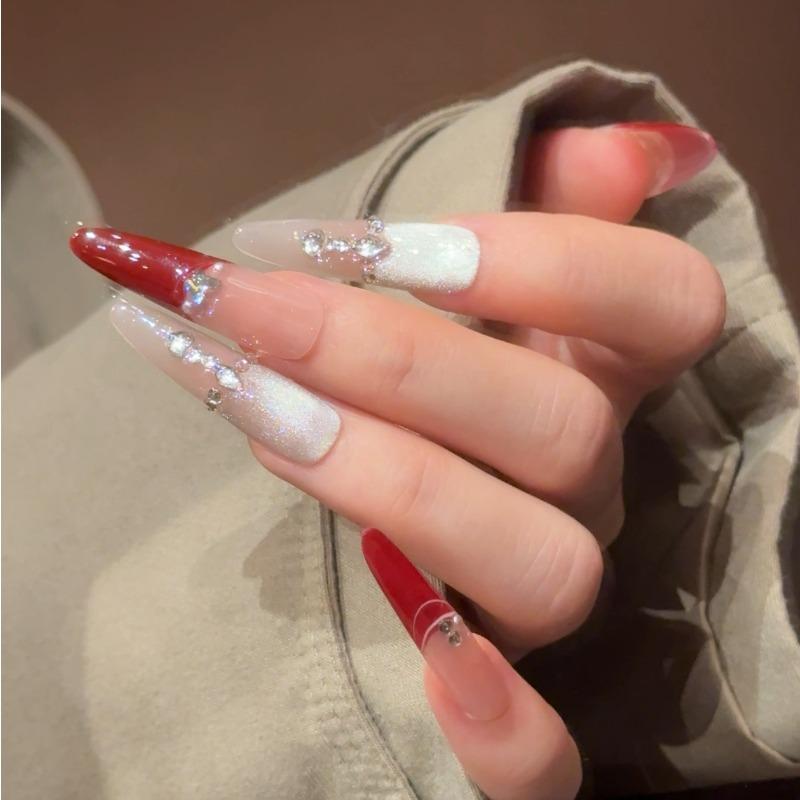 Cat's Eye Wearing Nail Pure Hand-made Nail Piece Fake Nail Wearing Nail Piece Advanced Sense Thin Dog Long