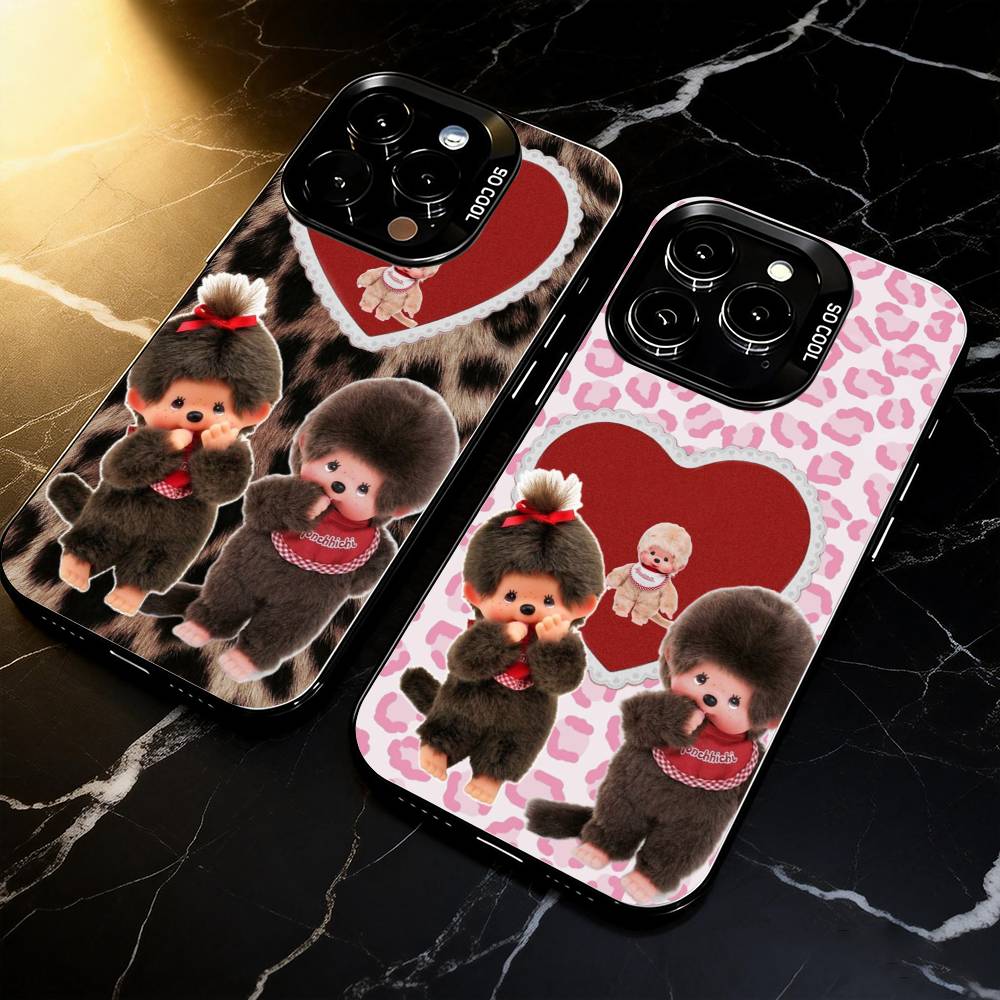 Cute baby M-monchhichis-s Phone Case For iPhone 17,16,15,14,13,12,11 Plus,Pro Max,XS,Colorful Silver Phone case Funda Cover