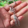 Cool Stainless Skull Hand Keychain Halloween Skeleton Claw keyring Pendants for Men Women Key Holder Handbag Decor Jewelry Gifts