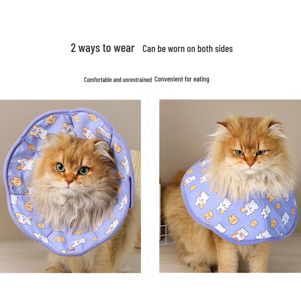 Pet Elizabethan Anti-Lick Collar for Cats & Dogs - Postoperative Neck Protection