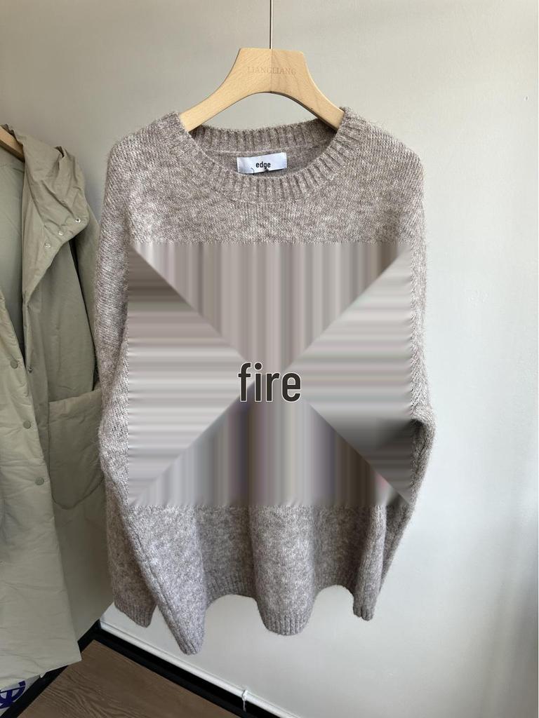 Xiao Wang's 8370 Winter Korean Plus Size Casual Bow Knit Sweater