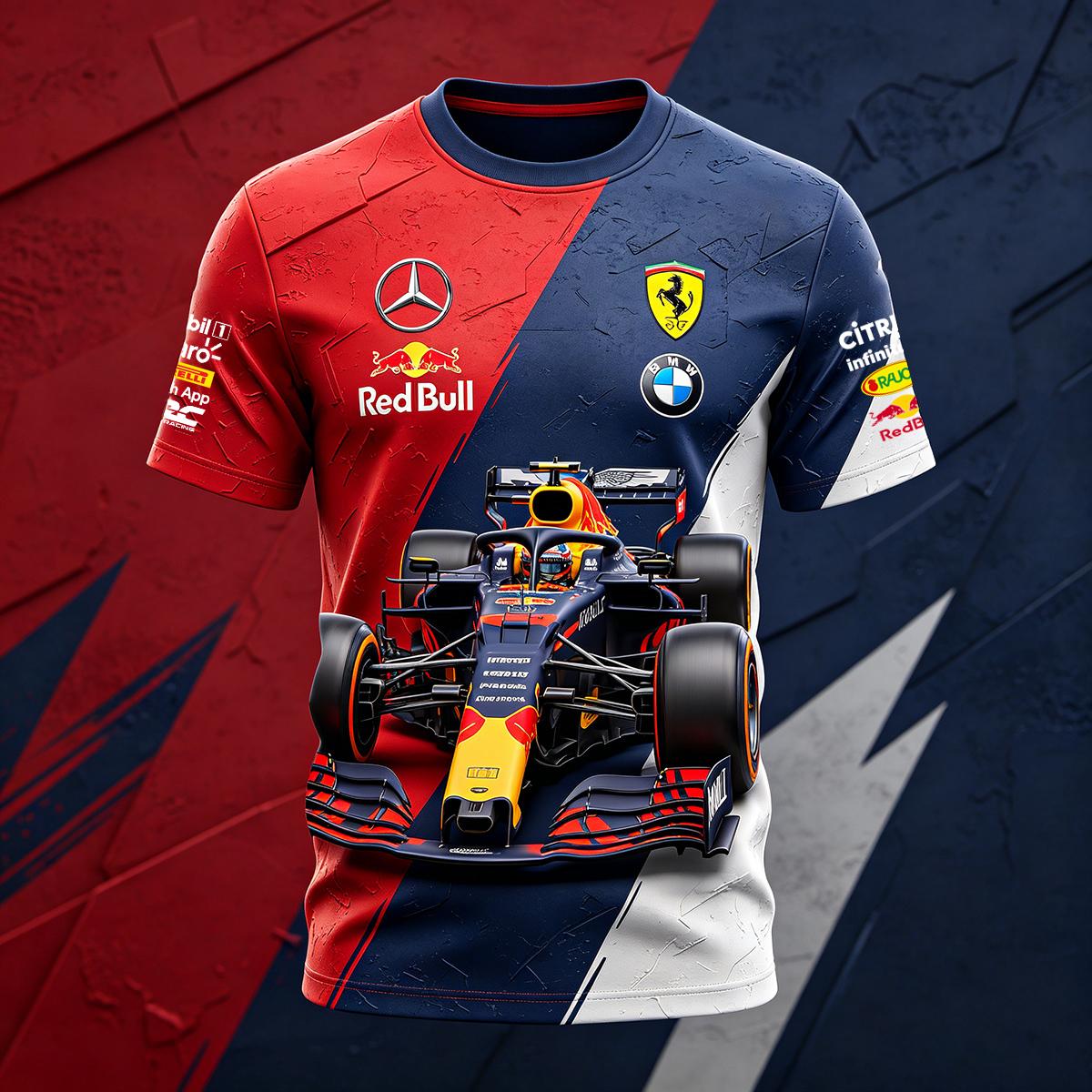 

3D-принтована футболка Red Bull Racing Suit, підходить для чоловіків і жінок, повсякденна спортивна футболка XS