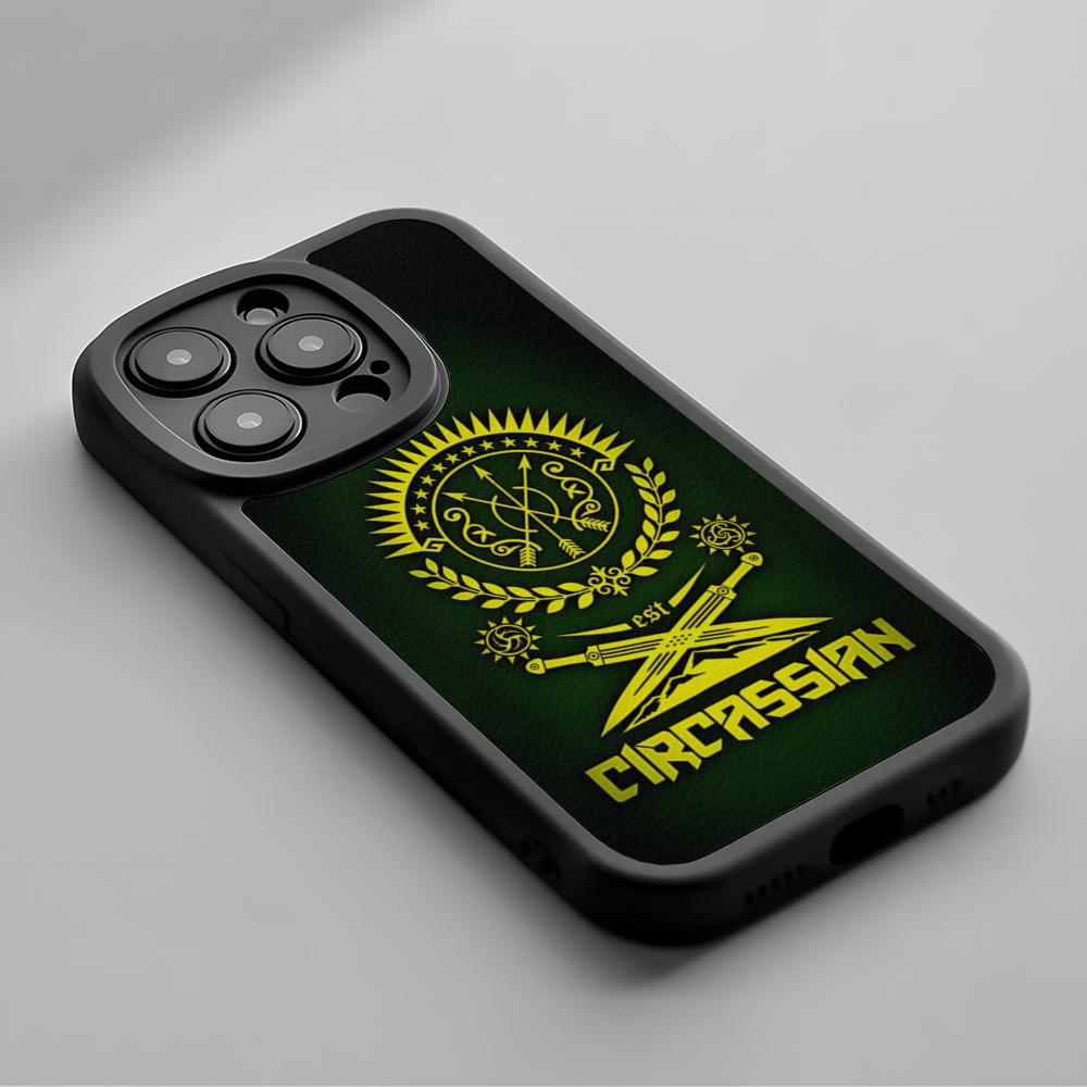 

A-Adygea Circassian Flag Phone Case For Iphone 15 Pro Max 14 16 11 13 Mini 12 X Xr Xs 7 8 Puls Se Lambskin Silicone Cover iPhone15 Pro