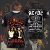 Moda creativa AC DC stampata T-shirt da uomo band rock tendenza estiva strada girocollo manica corta top abbigliamento unisex largo