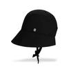 VARZAR VA Curved Oval Metal Bonnet Hat Black