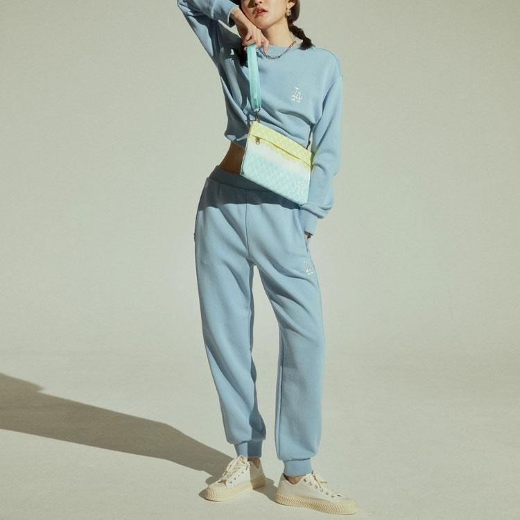 New MLB Knitted Sweatpants Women's Blue 31PTW1111-07S