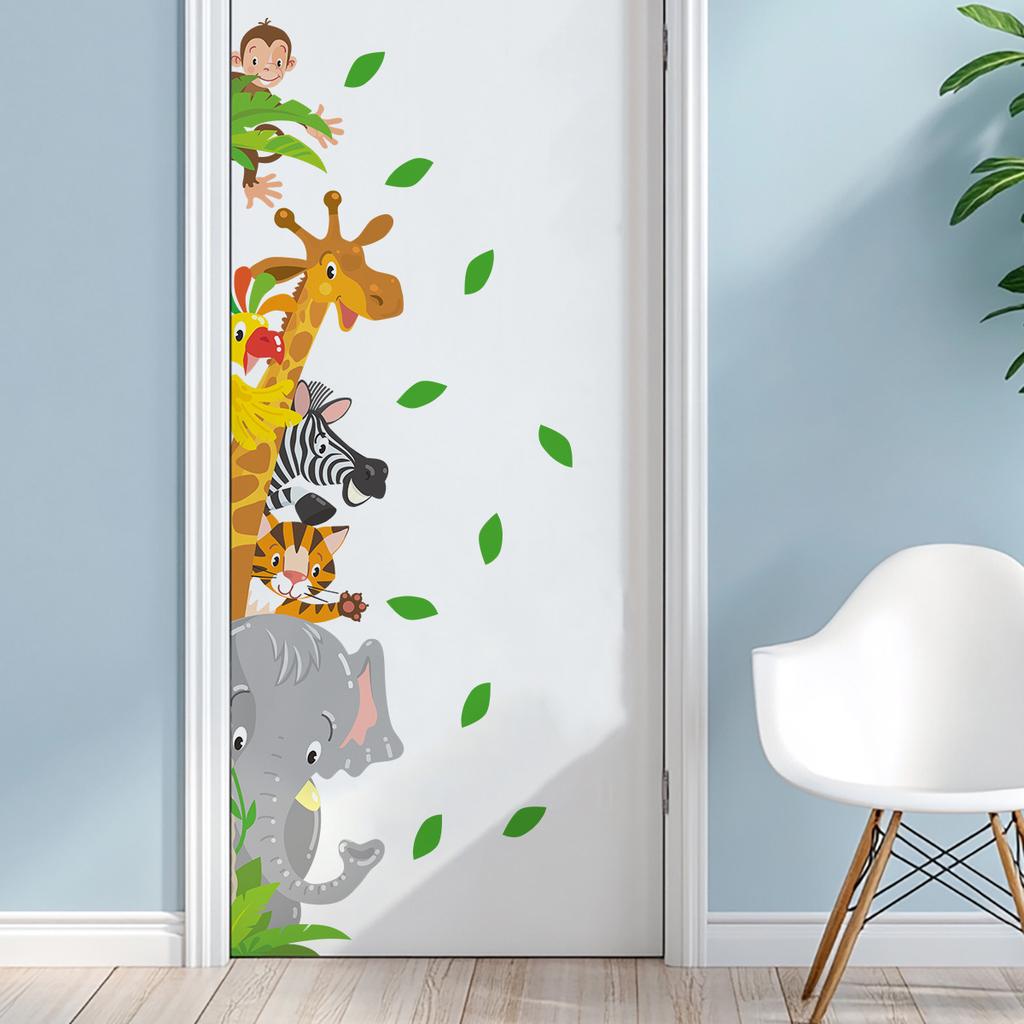 Kleine Tiere Grüne Blätter Wandaufkleber Kinderzimmer Wohnzimmer Wanddekoration Selbstklebend Heimdekoration