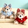 Bow Tie Sweater Doll Clothing Bow Sweater Bear Keychain Alloy Hanging Rope School Bag Decor Plush Bear Key Ring