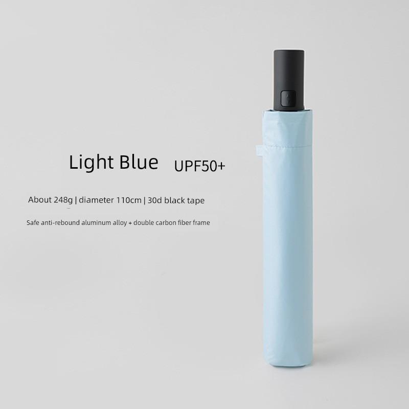 110cm Extra-Large Fully Automatic Double Anti-Rebound Umbrella Made of Ultra-Light Carbon Fiber, Portable Sun Protection Umbrella