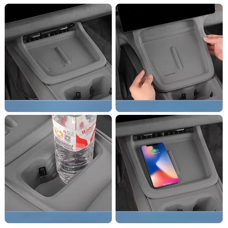 For Deepal S05 Center Console Anti-Slip Mat Set, Wireless Charger Pad & Cup Holder Dustproof Cushion, Vibration Damping Interior